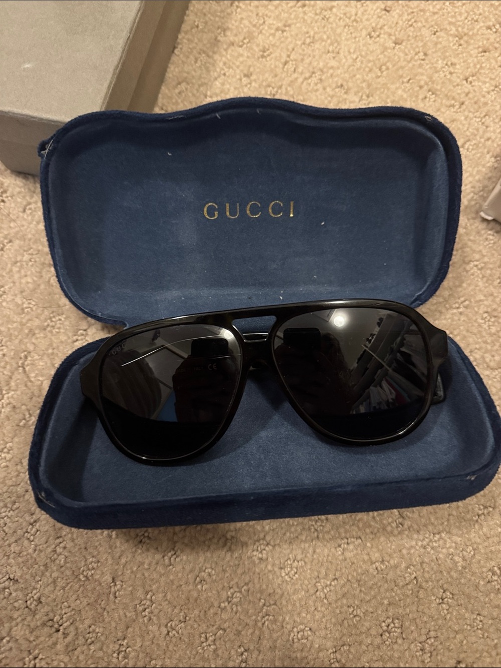 Gucci Black Sunglasses with Dark Lenses